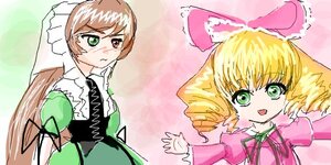 Rating: Safe Score: 0 Tags: 2girls blonde_hair blush bow brown_hair dress drill_hair green_dress green_eyes heterochromia hina_ichigo hinaichigo image long_hair long_sleeves multiple_girls pair pink_bow puffy_sleeves suiseiseki trembling twin_drills User: admin
