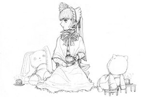 Rating: Safe Score: 0 Tags: 1girl animal_ears auto_tagged cat_ears greyscale image long_hair monochrome shinku sketch solo striped stuffed_animal User: admin