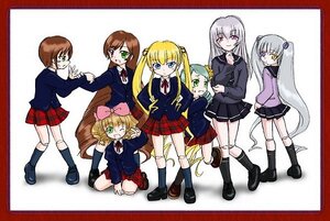 Rating: Safe Score: 0 Tags: 6+girls blazer blonde_hair blue_eyes border brown_hair glasses green_eyes hina_ichigo image jacket kanaria kneehighs long_hair long_sleeves looking_at_viewer multiple multiple_girls one_eye_closed pink_bow plaid pleated_skirt school_uniform shinku short_hair silver_hair skirt smile souseiseki standing suigintou suiseiseki tagme twintails very_long_hair User: admin