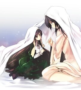 Rating: Safe Score: 0 Tags: 2girls akemi_homura black_hair blanket braid dress image kakizaki_megu long_hair multiple_girls red_eyes solo suiseiseki under_covers veil very_long_hair yuri User: admin
