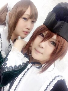 Rating: Safe Score: 0 Tags: 2girls bangs brown_hair closed_mouth hat lips looking_at_viewer multiple_cosplay multiple_girls sisters smile tagme User: admin
