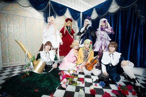 Rating: Safe Score: 0 Tags: 6+girls argyle argyle_background argyle_legwear blonde_hair board_game brown_hair checkered checkered_background checkered_floor chess_piece curtains dress floor flower multiple_cosplay multiple_girls perspective petals pink_rose ribbon rose short_hair tagme tile_floor tiles vanishing_point white_hair User: admin