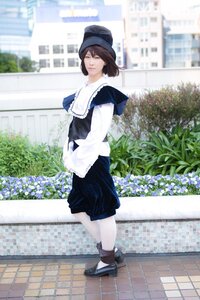 Rating: Safe Score: 0 Tags: 1girl blurry brown_hair building closed_eyes depth_of_field flower hat outdoors short_hair solo souseiseki standing white_legwear User: admin