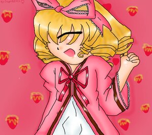 Rating: Safe Score: 0 Tags: 1girl auto_tagged blonde_hair bow dress drill_hair hina_ichigo hinaichigo image long_sleeves lying on_back open_mouth pink_bow ribbon solo User: admin