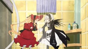 Rating: Safe Score: 0 Tags: curtains dress image long_hair multiple_girls pair shinku standing suigintou sword umbrella very_long_hair weapon User: admin