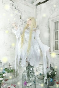 Rating: Safe Score: 0 Tags: 1girl blonde_hair bug dress flower kirakishou long_hair long_sleeves solo standing water white_dress wide_sleeves User: admin