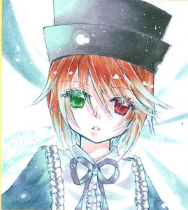 Rating: Safe Score: 0 Tags: 1girl black_ribbon blue_dress blue_headwear eyebrows_visible_through_hair frills green_eyes hat heterochromia image looking_at_viewer parted_lips red_eyes ribbon short_hair solo souseiseki yumeki_kokoro User: admin