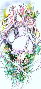 Rating: Safe Score: 0 Tags: 1girl dress eyepatch flower frills full_body green_eyes hair_flower hair_ornament image kirakishou long_hair pink_hair plant rose smile solo thorns traditional_media two_side_up very_long_hair vines white_flower User: admin