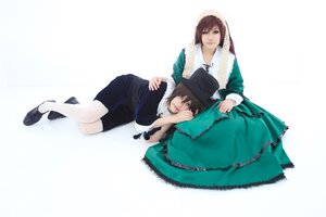 Rating: Safe Score: 0 Tags: 2boys brown_eyes brown_hair hat multiple_boys multiple_cosplay tagme white_legwear User: admin