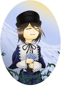 Rating: Safe Score: 0 Tags: 1girl brown_hair closed_eyes dress flower hat holding_flower image leaf long_sleeves plant ribbon short_hair smile solo souseiseki wings User: admin
