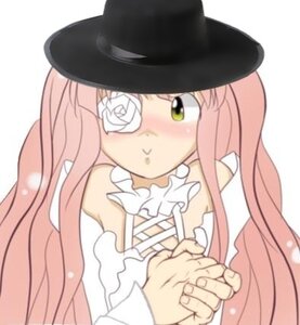 Rating: Safe Score: 0 Tags: 1girl black_headwear blush dress flower green_eyes hat holding_hands image kirakishou long_hair out_of_frame pink_hair pov pov_hands rose solo solo_focus white_background white_flower white_rose User: admin