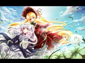 Rating: Safe Score: 0 Tags: 2girls blonde_hair blue_eyes bonnet cloud commentary_request day dress drill_hair flower hair_flower hair_ornament hairband highres image letterboxed long_hair long_sleeves looking_at_viewer multiple_girls pair red_dress red_eyes rozen_maiden shinku silver_hair sky suigintou very_long_hair wings yuki_hikari User: admin