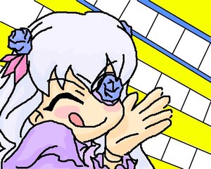 Rating: Safe Score: 0 Tags: 1girl barasuishou blue_flower blue_rose blush closed_eyes flower image parody rose silver_hair smile solo User: admin