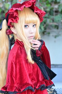 Rating: Safe Score: 0 Tags: 1girl artist_name bangs blonde_hair blue_eyes blunt_bangs blurry blurry_background bonnet capelet closed_mouth depth_of_field eyelashes flower lips long_hair long_sleeves looking_at_viewer outdoors photo realistic shinku solo upper_body User: admin