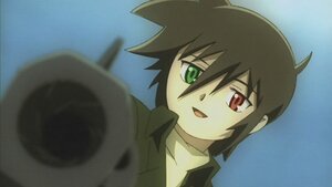 Rating: Safe Score: 0 Tags: 1boy :d blurry green_eyes heterochromia image jacket looking_at_viewer open_mouth red_eyes smile solo souseiseki spiked_hair User: admin