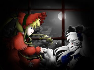 Rating: Safe Score: 0 Tags: 2girls blonde_hair blue_eyes bonnet bow dress flower frills full_moon hairband image long_hair long_sleeves moon multiple_girls night pair pale_skin profile red_dress red_eyes rose shinku silver_hair suigintou twintails wings User: admin