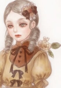 Rating: Safe Score: 0 Tags: 1girl bow drill_hair flower hair_ornament image kanaria lips looking_at_viewer puffy_sleeves ribbon ringlets rose solo striped twin_drills upper_body vertical_stripes User: admin