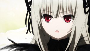 Rating: Safe Score: 0 Tags: 1girl :o bangs black_ribbon dress eyebrows_visible_through_hair hair_ribbon image long_hair looking_at_viewer open_mouth red_eyes ribbon silver_hair simple_background solo suigintou User: admin