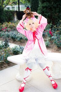 Rating: Safe Score: 0 Tags: 1girl blonde_hair dress hair_ornament hinaichigo long_sleeves outdoors pink_dress red_footwear short_hair solo standing User: admin
