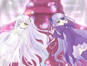 Rating: Safe Score: 0 Tags: 2girls barasuishou bug butterfly dress eyepatch flower frills image insect kirakishou long_hair long_sleeves multiple_girls pair purple_flower rose silver_hair standing very_long_hair white_dress yellow_eyes User: admin