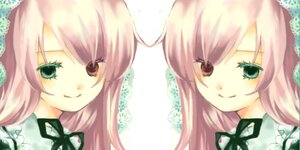 Rating: Safe Score: 0 Tags: 2girls closed_mouth frills green_eyes hairband heterochromia image long_hair looking_at_viewer multiple_girls pair pink_hair ribbon siblings simple_background sisters smile souseiseki suiseiseki swept_bangs white_background User: admin