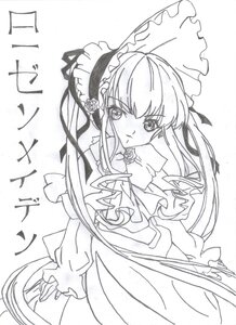 Rating: Safe Score: 0 Tags: 1girl auto_tagged blush bow dress flower frills image long_hair long_sleeves looking_at_viewer monochrome rose shinku solo very_long_hair User: admin