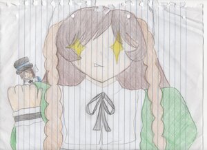 Rating: Safe Score: 0 Tags: 1girl braid brown_hair hat image long_hair long_sleeves ribbon solo suiseiseki User: admin