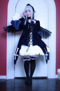 Rating: Safe Score: 0 Tags: 1girl bangs black_dress black_legwear closed_eyes curtains dress frills full_body gothic_lolita lolita_fashion long_sleeves solo standing suigintou thighhighs User: admin