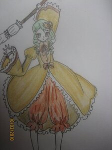 Rating: Safe Score: 0 Tags: 1girl bow dress frills green_hair hair_ornament holding_umbrella image kanaria lolita_fashion long_sleeves parasol solo standing umbrella yellow_dress User: admin