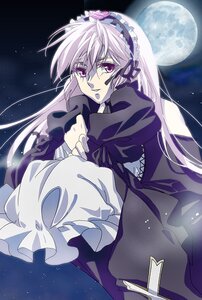 Rating: Safe Score: 0 Tags: 1girl dress frills full_moon hairband image lolita_fashion lolita_hairband long_hair long_sleeves moon night night_sky pink_eyes purple_eyes silver_hair sky solo star_(sky) starry_sky suigintou very_long_hair wings User: admin