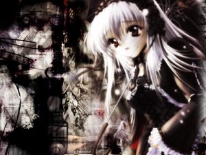 Rating: Safe Score: 0 Tags: 1girl black_dress dress frills gothic_lolita hairband image lolita_fashion lolita_hairband long_hair long_sleeves red_eyes ribbon silver_hair solo suigintou white_hair wings User: admin