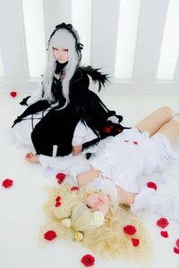 Rating: Safe Score: 0 Tags: 2girls blonde_hair dress flower lolita_fashion long_hair lying multiple_cosplay multiple_girls on_back petals red_eyes red_flower red_rose rose suigintou tagme thorns white_dress white_hair wings User: admin