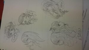 Rating: Safe Score: 0 Tags: blush flower greyscale hair_ornament image long_hair monochrome multiple multiple_girls photo profile sketch tagme traditional_media User: admin