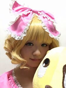 Rating: Safe Score: 0 Tags: 1girl bangs blonde_hair blunt_bangs bow closed_mouth eyelashes frills hinaichigo lace lips looking_at_viewer pink_bow portrait realistic short_hair smile solo stuffed_animal User: admin