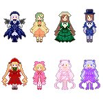 Rating: Safe Score: 0 Tags: bangs blonde_hair blue_dress blue_eyes blue_footwear blue_hair blue_headwear blunt_bangs bow brown_hair dress elbow_gloves fan flower full_body gloves green_eyes gun hair_flower hair_ornament hat holding image japanese_clothes long_hair looking_at_viewer multiple multiple_girls pixel_art purple_eyes purple_hair purple_legwear red_eyes ribbon rifle shield short_hair sidelocks silver_hair smile standing striped sword tagme thighhighs very_long_hair weapon User: admin