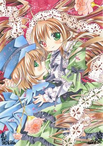 Rating: Safe Score: 0 Tags: 2girls bad_id bad_pixiv_id blush brown_hair dress flower frills green_dress green_eyes hat heterochromia holding_hands image long_hair long_sleeves multiple_girls pair photoshop_(medium) red_eyes rose rozen_maiden short_hair shoukichi_usagi siblings sisters smile souseiseki suiseiseki twins very_long_hair User: admin