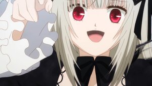 Rating: Safe Score: 0 Tags: 1girl :d bangs black_ribbon blunt_bangs close-up dress image lolita_fashion looking_at_viewer open_mouth red_eyes ribbon smile solo suigintou User: admin