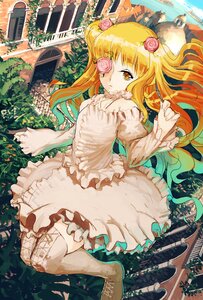 Rating: Safe Score: 0 Tags: 1girl bad_id bad_pixiv_id blonde_hair boots cloud column cross-laced_footwear dress eyepatch flower flower_over_eye frills gothic_lolita hair_flower hair_ornament highres image jean_popo kirakishou lolita_fashion long_hair looking_at_viewer lying photoshop_(medium) pillar pink_flower pink_rose plant rose rozen_maiden sky solo thighhighs thorns vines water white_dress yellow_eyes User: admin