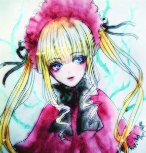 Rating: Safe Score: 0 Tags: 1girl bangs blonde_hair blue_eyes bonnet eyelashes flower image long_hair looking_at_viewer marker_(medium) shinku solo traditional_media twintails upper_body watercolor_(medium) User: admin