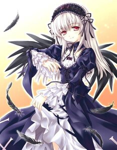 Rating: Safe Score: 0 Tags: 1girl aoi_kumiko bird black_feathers black_ribbon black_wings cross-laced_clothes detached_collar dress feathered_wings feathers frills gothic_lolita hairband head_tilt image lolita_fashion lolita_hairband long_hair long_sleeves looking_at_viewer outline pink_eyes puffy_sleeves ribbon rozen_maiden silver_hair simple_background skirt_hold smile solo suigintou wings User: admin