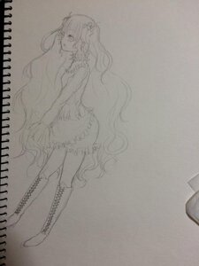Rating: Safe Score: 0 Tags: 1girl boots cross-laced_footwear dress greyscale hair_ornament image kirakishou knee_boots lace-up_boots long_hair monochrome photo solo traditional_media very_long_hair User: admin