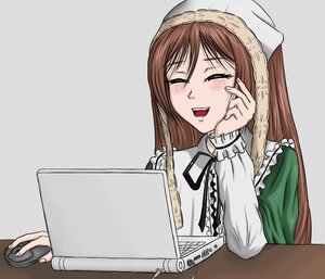 Rating: Safe Score: 0 Tags: 1girl ^_^ blush brown_hair chopsticks closed_eyes food green_dress image long_hair long_sleeves open_mouth simple_background smile solo suiseiseki User: admin