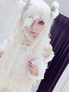 Rating: Safe Score: 0 Tags: 1girl bangs bare_shoulders eyelashes flower hair_ornament hair_over_one_eye kirakishou lips long_hair looking_at_viewer solo upper_body white_hair User: admin