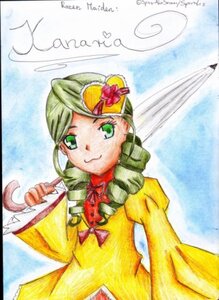 Rating: Safe Score: 0 Tags: 1girl bow dress drill_hair green_eyes green_hair image kanaria long_sleeves parasol smile solo twin_drills umbrella yellow_dress User: admin