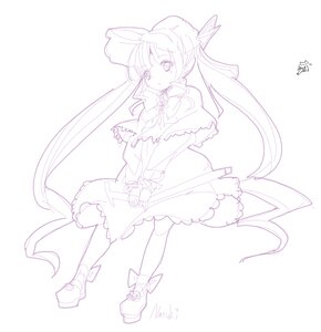 Rating: Safe Score: 0 Tags: 1girl ankle_boots artist_name boots bow capelet dress frills full_body image long_hair long_sleeves looking_at_viewer monochrome shinku signature solo standing striped striped_background twintails vertical_stripes very_long_hair User: admin