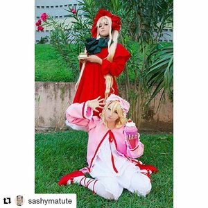 Rating: Safe Score: 0 Tags: 2girls blonde_hair dress flower grass hat long_hair long_sleeves looking_at_another multiple_cosplay multiple_girls nature outdoors ribbon short_hair sitting tagme tree User: admin