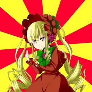 Rating: Safe Score: 0 Tags: 1girl blonde_hair bonnet bow bowtie checkered checkered_background dress drill_hair flower green_neckwear image long_hair long_sleeves looking_at_viewer red_dress ringlets rose shinku sidelocks smile solo sunburst twin_drills twintails very_long_hair User: admin
