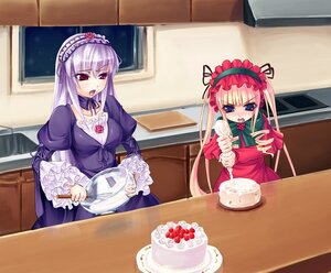 Rating: Safe Score: 0 Tags: 2girls asa_(swallowtail) blonde_hair blue_eyes blush bonnet cake cooking dress drill_hair food frills fruit hairband image long_hair multiple_girls pair pastry photoshop_(medium) red_eyes rozen_maiden shinku silver_hair strawberry suigintou table twintails User: admin