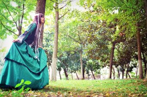 Rating: Safe Score: 0 Tags: 1girl day grass long_hair long_sleeves nature pink_hair scenery sitting solo suiseiseki tree very_long_hair User: admin