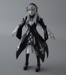 Rating: Safe Score: 0 Tags: 1girl closed_mouth cross-laced_clothes dress flower frilled_sleeves frills full_body gothic_lolita grey_background hairband image long_hair long_sleeves looking_at_viewer rose silver_hair solo standing suigintou User: admin